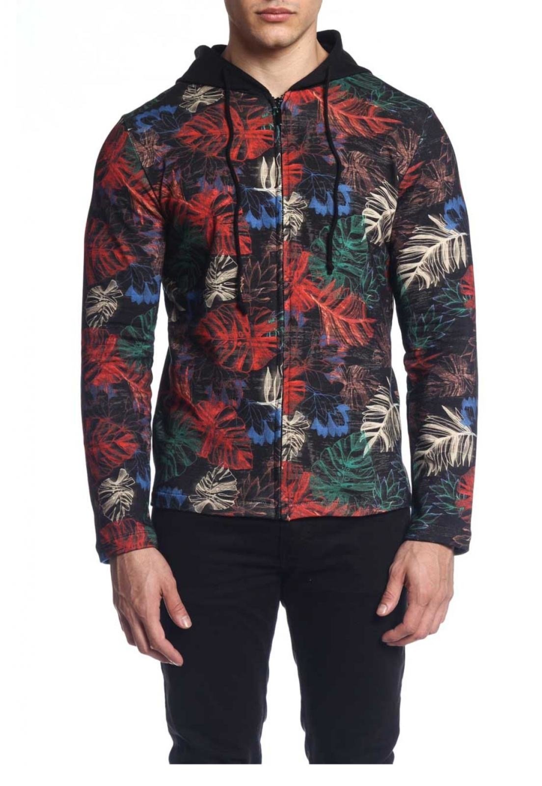 polo floral moletom com capuz