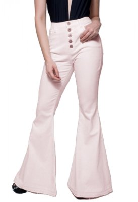 Calça Jeans Moscova Flare Paris Rose Multicolorido Menor preço em Calça Jeans Moscova Flare Paris Rose Multicolorido