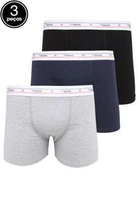 Kit 3pçs Cueca Mr Kitsch Boxer Logo Cinza/Azul-marinho/Preto é boa?