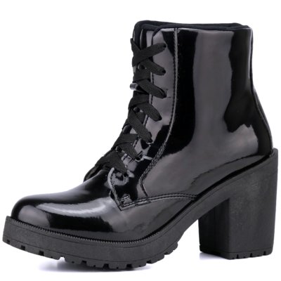 Bota Coturno Mr. Gutt Verniz Preto Menor preço em Bota Coturno Mr. Gutt Verniz Preto