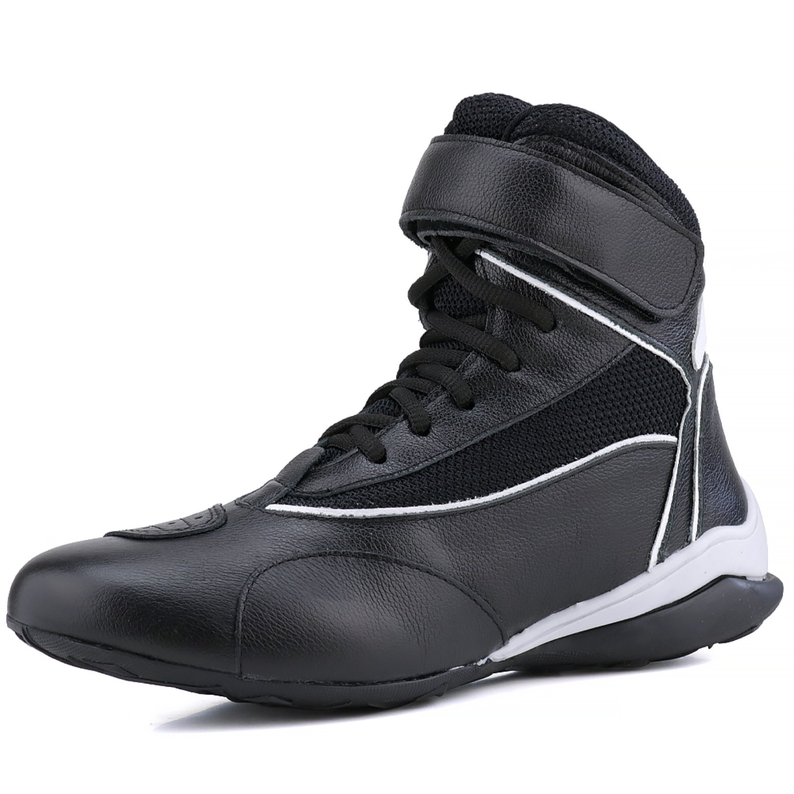 Bota Treino Fitness Mr. Gutt Academia Couro Preto e Branco