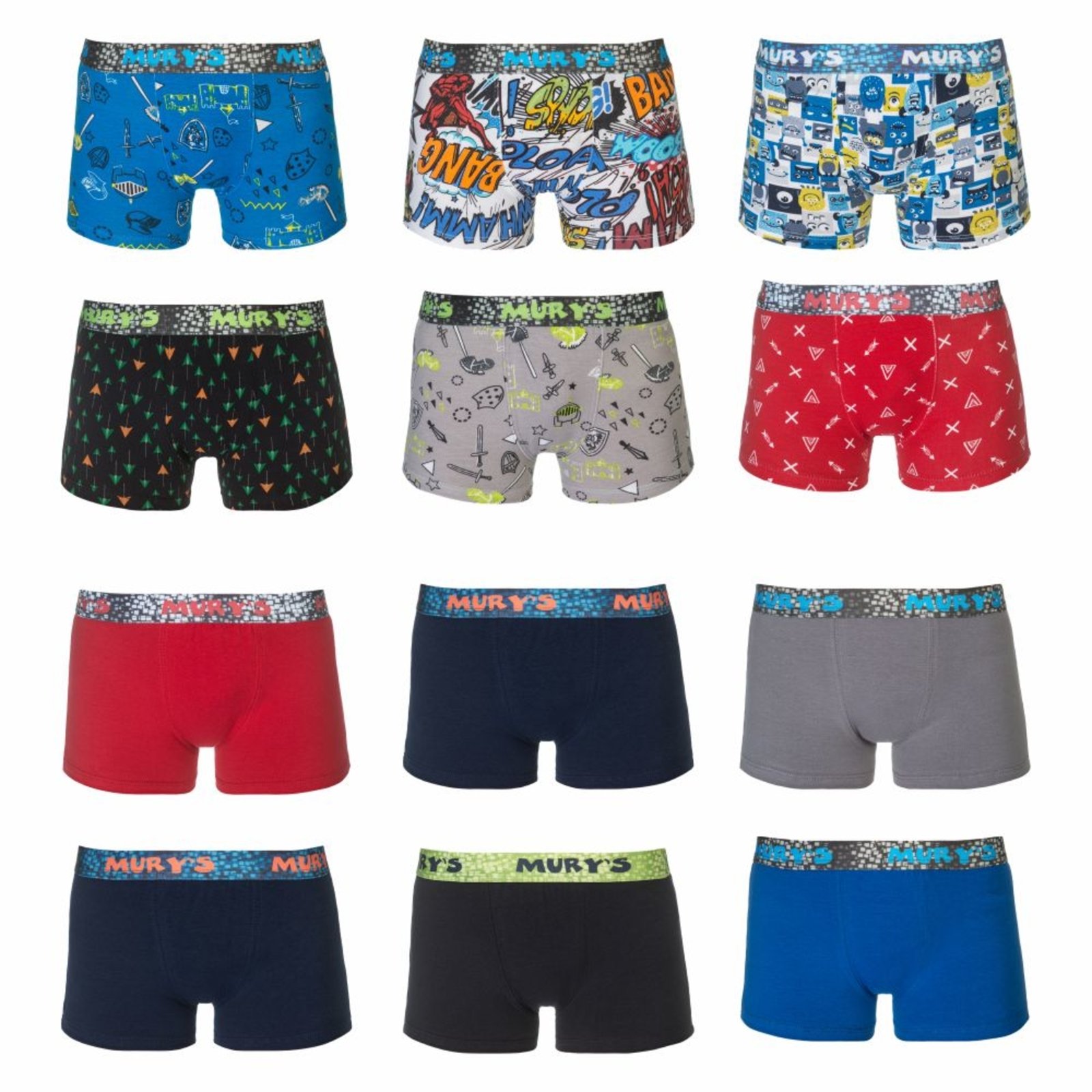 Kit 12 Cueca Boxer Infantil Kids Multicolorida - Compre Agora | Tricae ...