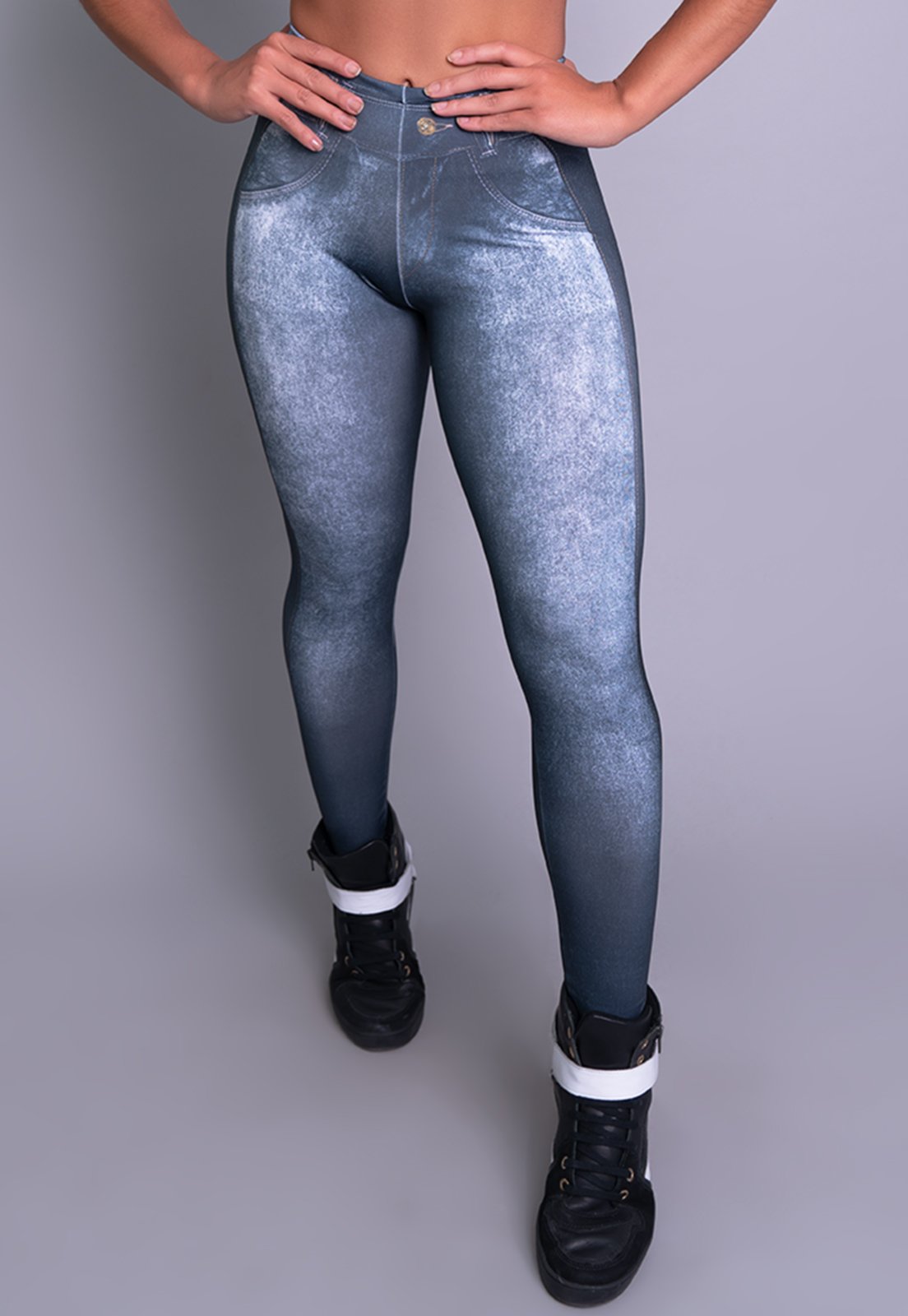 calça legging jeans fake