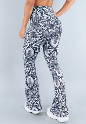 Calça Flare MVB Modas Feminina Pantalona Suplex Lisa Azul Mandala