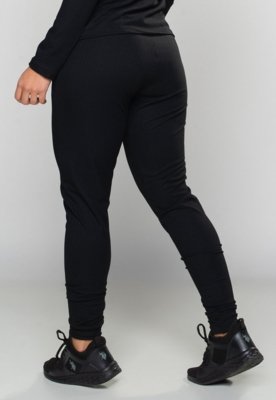 Calça Jogger MVB Modas Ribana Canelada Cintura Alta Preta