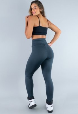 Calça Legging MVB Modas Cintura Alta Cinza
