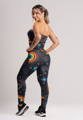 Calça Legging MVB Modas Cintura Alta Fitness Lisa Cosmic