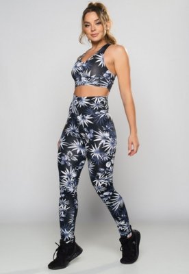 Calça Legging MVB Modas Cintura Alta Flora