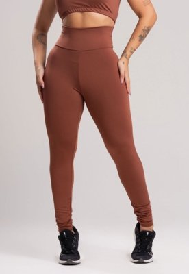 Calça Legging MVB Modas Cintura Alta Marrom