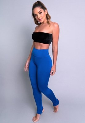 Calça Legging MVB Modas Pezinho Cintura Alta Azul