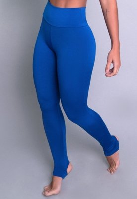 Calça Legging MVB Modas Pezinho Cintura Alta Suplex Azul