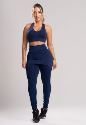 Calça Legging MVB Modas Saia Tapa Bumbum Azul Marinho