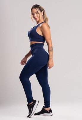 Calça Legging MVB Modas Saia Tapa Bumbum Azul Marinho