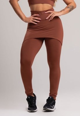 Calça Legging MVB Modas Saia Tapa Bumbum Marrom