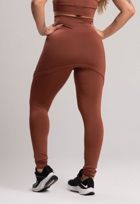 Calça Legging MVB Modas Saia Tapa Bumbum Marrom