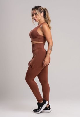 Calça Legging MVB Modas Saia Tapa Bumbum Marrom
