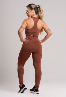 Calça Legging MVB Modas Saia Tapa Bumbum Marrom