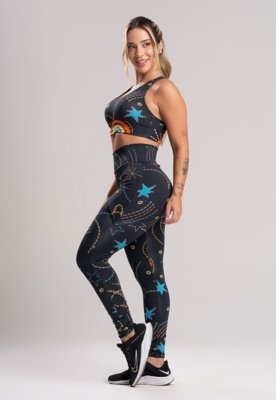 Calça Legging MVB Modas Saia Tapa Bumbum Suplex Lisa Cosmic