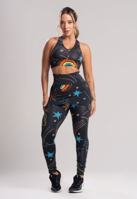 Calça Legging MVB Modas Saia Tapa Bumbum Suplex Lisa Cosmic