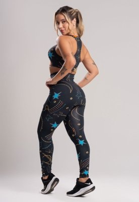 Calça Legging MVB Modas Saia Tapa Bumbum Suplex Lisa Cosmic