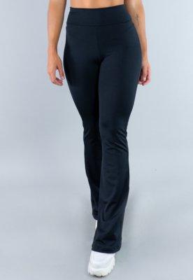Calça MVB Modas Feminina Flare Pantalona Suplex Preta