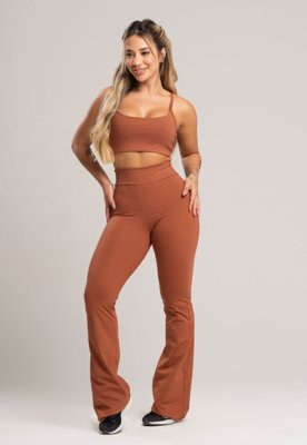 Calça MVB Modas Flare Pantalona Poliamida Mousse