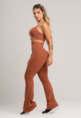 Calça MVB Modas Flare Pantalona Poliamida Mousse