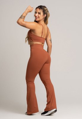 Calça MVB Modas Flare Pantalona Poliamida Mousse