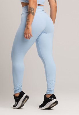 Calça MVB Modas Legging Cintura Alta Poliamida Céu