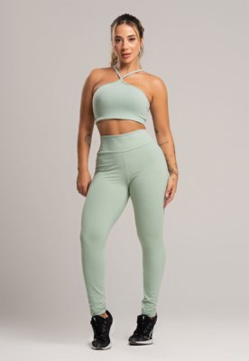 Calça MVB Modas Legging Cintura Alta Poliamida Pistache