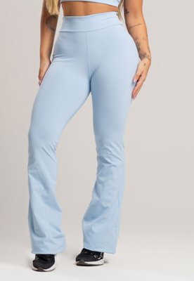 Calça Pantalona Flare MVB Modas Poliamida Céu