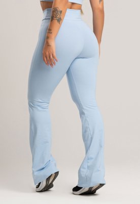 Calça Pantalona Flare MVB Modas Poliamida Céu
