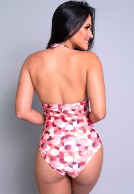 Maiô MVB Modas Bojo Frente Única Moda Praia Estampado Quartzo