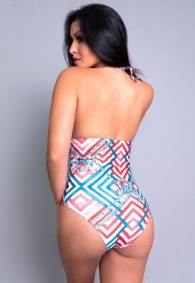 Maiô MVB Modas Bojo Liso Moda Praia Verão Estampado Chevron