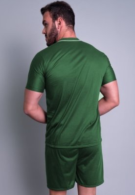 Pijama Curto MVB Modas Manga Curta e Short Adulto Verde