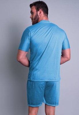 Pijama MVB Modas Adulto Curto Manga Curta e Short Claro