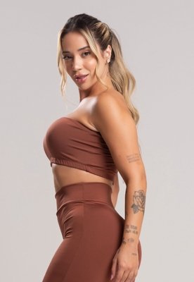Top Faixa MVB Modas Suplex Liso Marrom