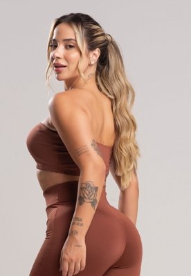 Top Faixa MVB Modas Suplex Liso Marrom