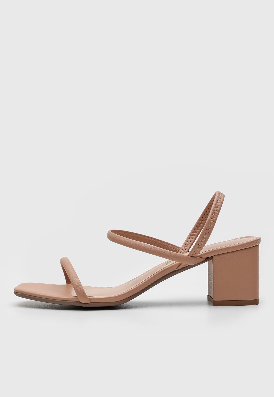 Sandália DAFITI SHOES Salto Grosso Nude - Compre Agora