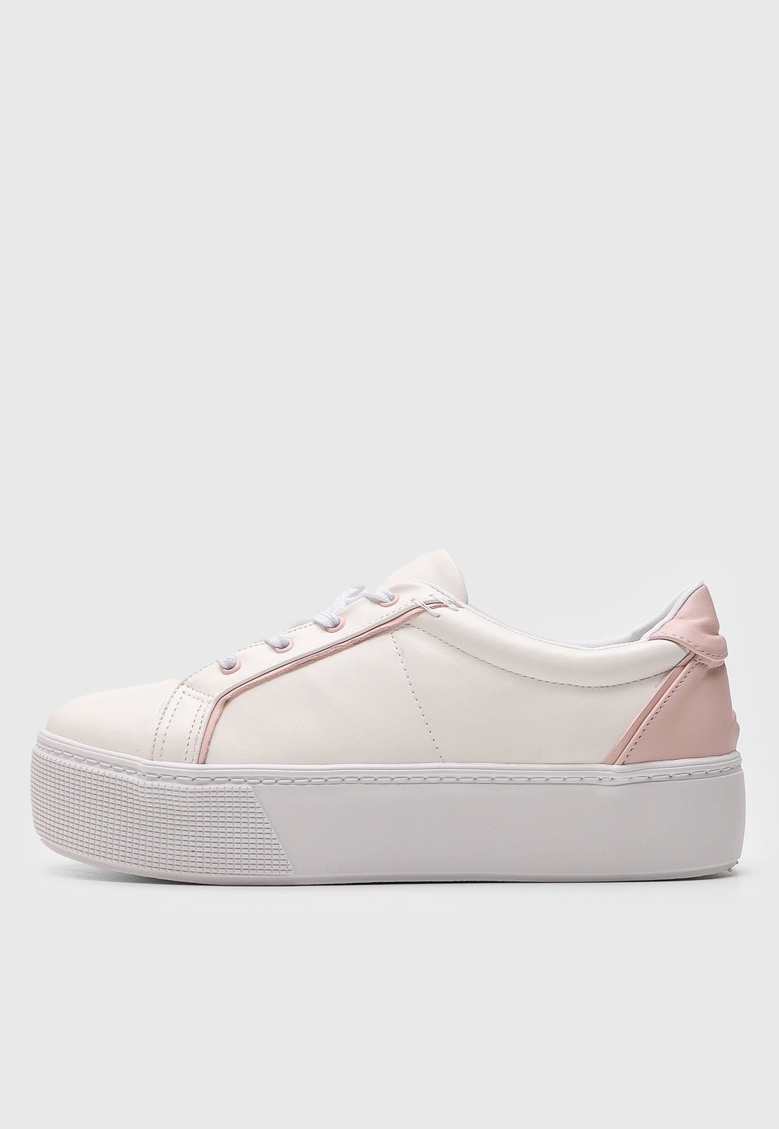 Tênis Flatform Dafiti Shoes Recortes Branco - Compre Agora