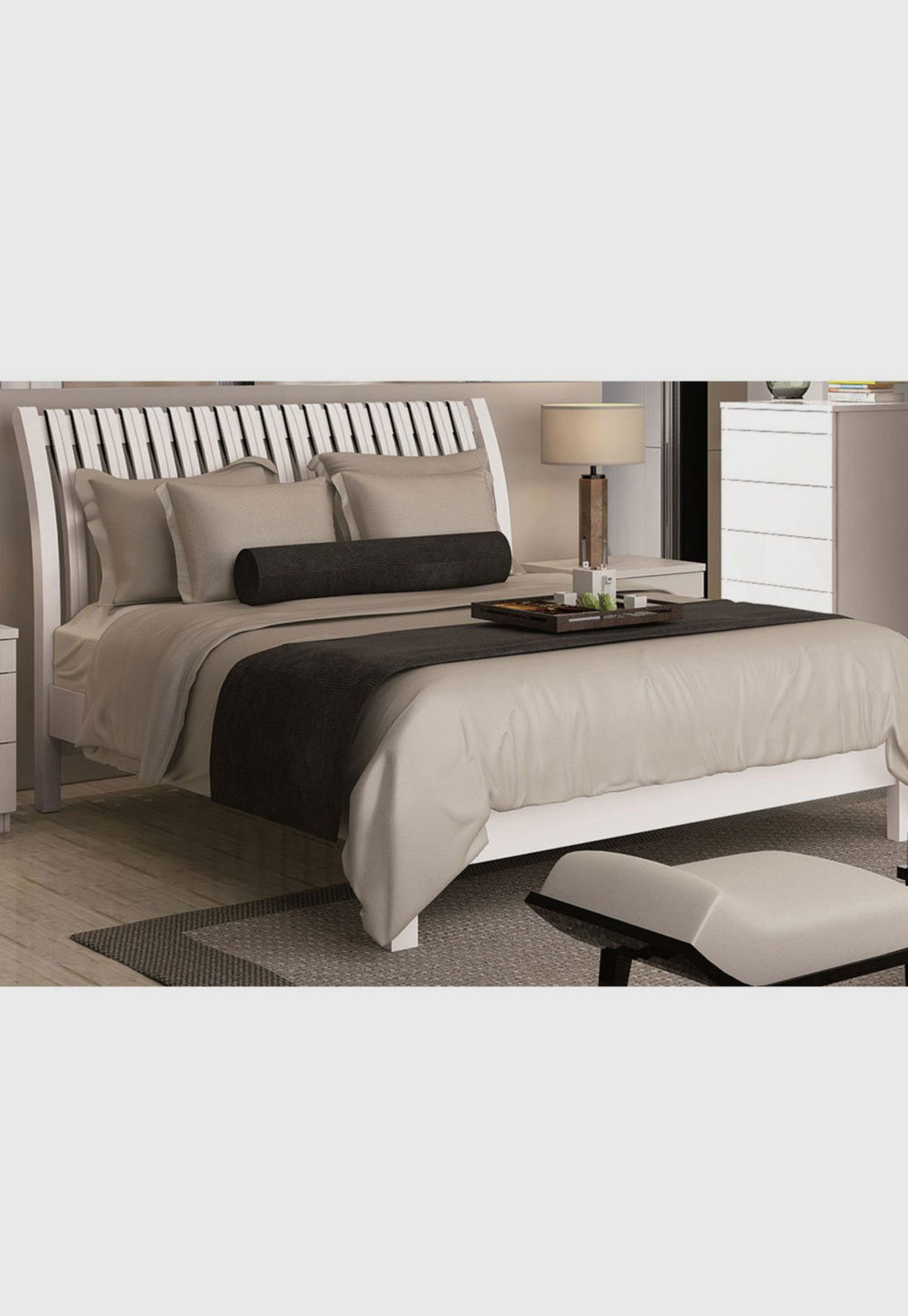 Cama Casal Arezzo Iii 1 60 Branca M veis Fazzio Branco