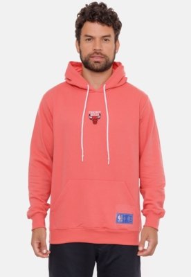 Moletom NBA Mini Logo Soft Chicago Bulls Rosa