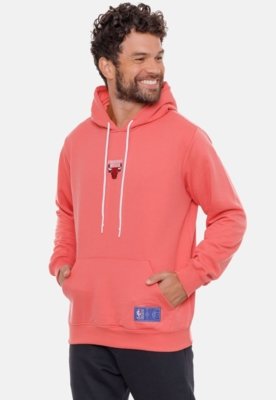 Moletom NBA Mini Logo Soft Chicago Bulls Rosa