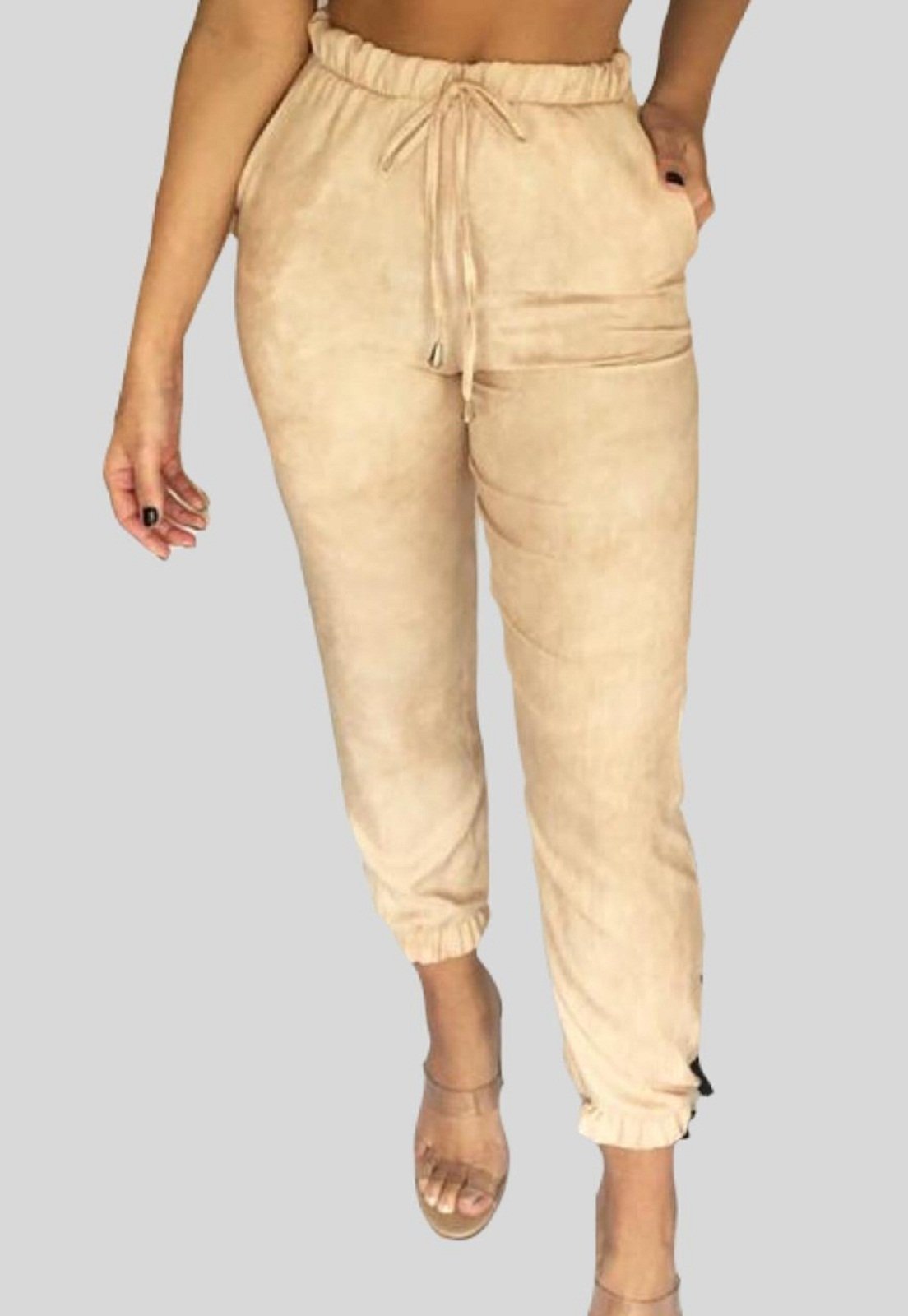 calça jogger nude