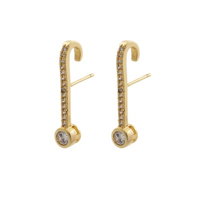 Brinco Narcizza Semijoias Ear Hook Com Bolinha E Micro Zircônia Cristal Ouro Menor preço em Brinco Narcizza Semijoias Ear Hook Com Bolinha E Micro Zircônia Cristal Ouro