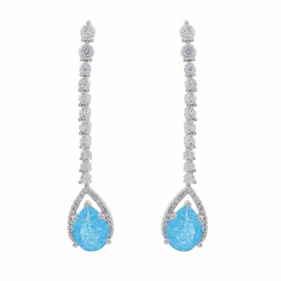 Brinco Narcizza Semijoias Pêndulo Com Zircônia Cristal E Gota Água Marinha Fusion Menor preço em Brinco Narcizza Semijoias Pêndulo Com Zircônia Cristal E Gota Água Marinha Fusion