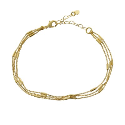 Pulseira Narcizza Semijoias Tripla em Detalhes 20 Cm Ouro Menor preço em Pulseira Narcizza Semijoias Tripla em Detalhes 20 Cm Ouro