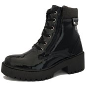 bota navit shoes tratorada em verniz preto