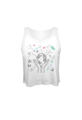 Blusa Cropped Nerderia Eco 2 Branco Menor preço em Blusa Cropped Nerderia Eco 2 Branco
