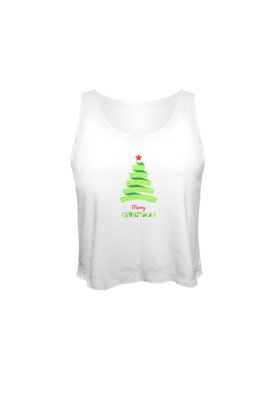 Blusa Cropped Nerderia Natal Arvore Branco Menor preço em Blusa Cropped Nerderia Natal Arvore Branco